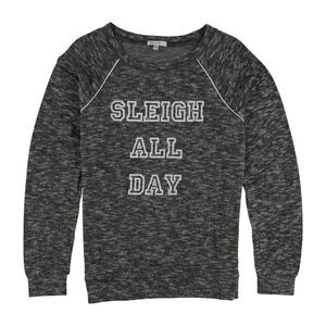 P.J. Salvage Womens Yes Way Rose Pajama Sweatshirt Top, Grey, NWT